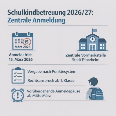 Zentrale Anmeldung für Schulkindbetreuung in Pforzheim wieder möglich